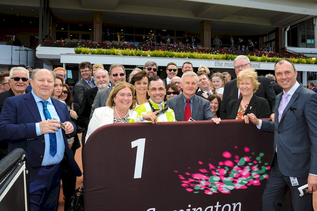 Owners of Inside Agent after winning the Listed Poseidon Stakes (image: Racing Photos)